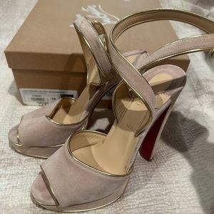 Christian Louboutin louloudance suede heels.